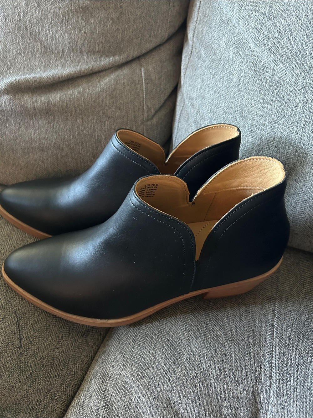 NISOLO Mia Ankle Boots Boots Black Leather Size 10 - Picture 1 of 8